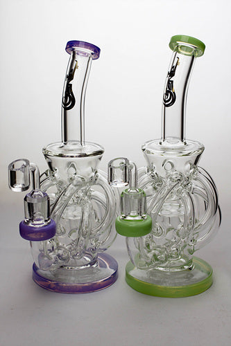 9" twelve tube and inline diffused recyler with banger- - One Wholesale