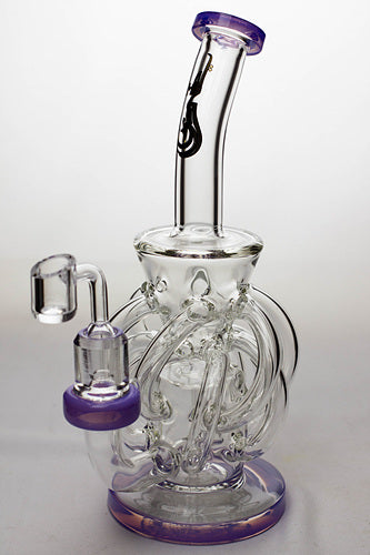 9" twelve tube and inline diffused recyler with banger Bongs ONE Purple