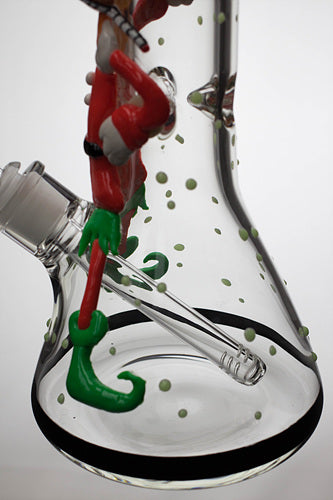 13" Glow in the dark artwork 7 mm glass bong- - One Wholesale