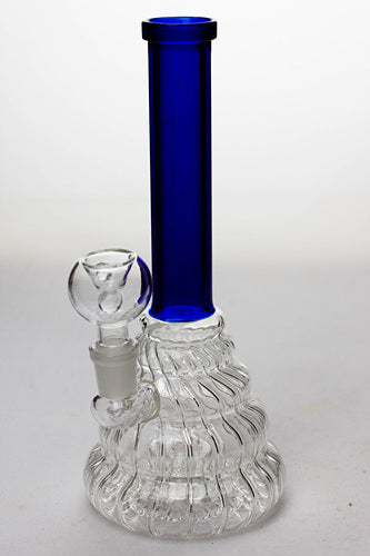 7" pattern glass bubbler with a diffuser-Blue - One Wholesale