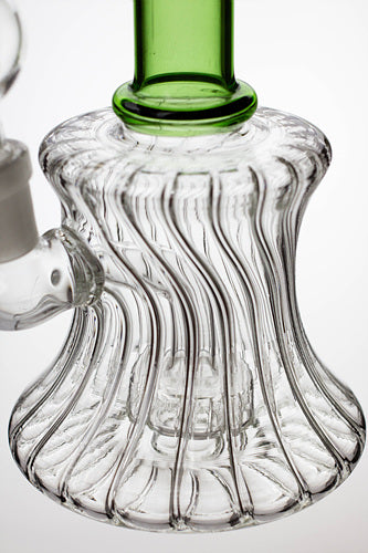 7" pattern glass bent neck bubbler with a diffuser- - One Wholesale