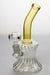 7" pattern glass bent neck bubbler with a diffuser-Amber - One Wholesale