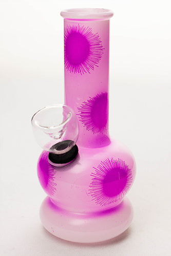 5" sunflower glass mini water bong-Pink-4898 - One Wholesale