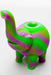4.5" Genie elephant Silicone hand pipe with glass bowl-GR-PK - One Wholesale