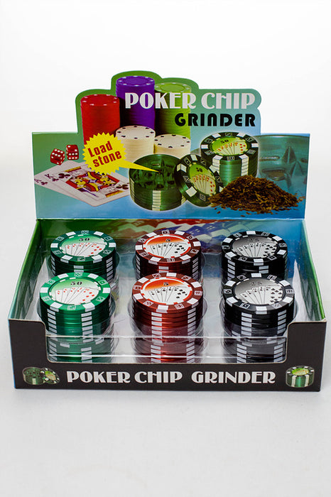 Poker Chip Herb Grinder in a display- - One Wholesale