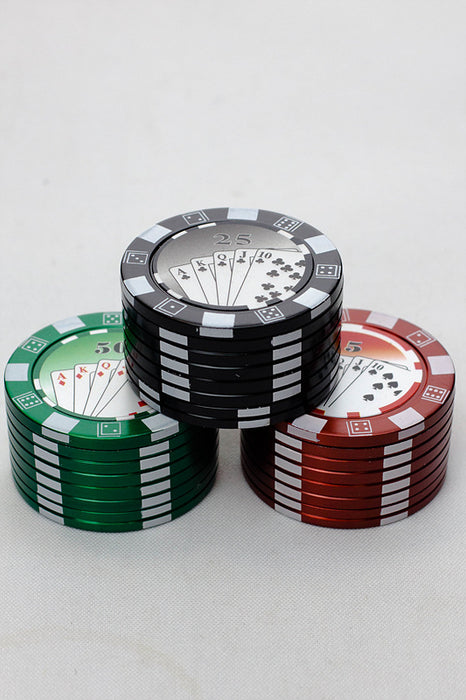 Poker Chip Herb Grinder in a display- - One Wholesale