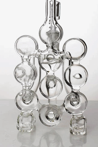 8 in. 10-connected round recycled rig with banger- - One Wholesale