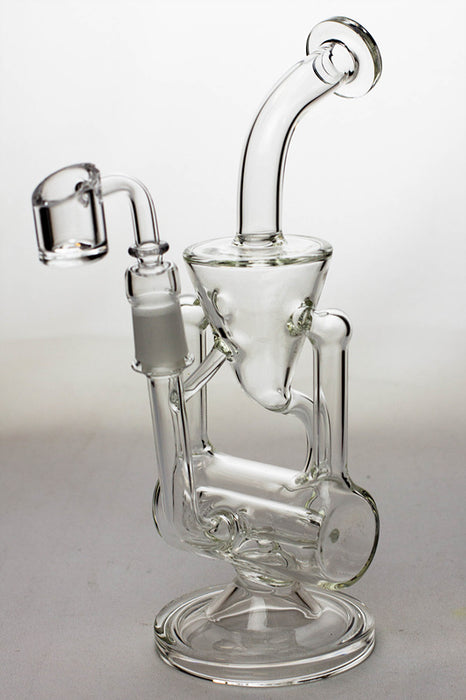 9" recycled rig with a banger-Clear - One Wholesale