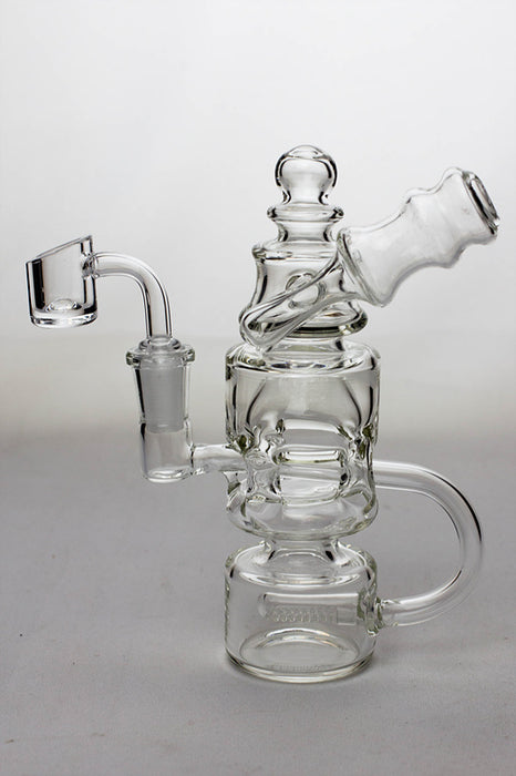 7" Inline diffuser recycled bubbler with a banger- - One Wholesale