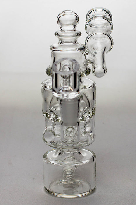 7" Inline diffuser recycled bubbler with a banger- - One Wholesale