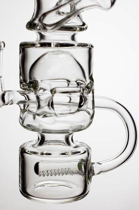 7" Inline diffuser recycled bubbler with a banger- - One Wholesale