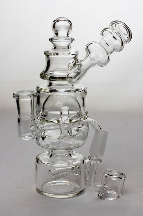 7" Inline diffuser recycled bubbler with a banger- - One Wholesale