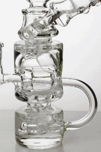 7" Inline diffuser recycled bubbler with a banger- - One Wholesale