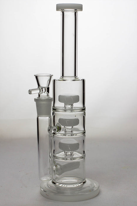 8" 3-stage shower head diffuser water bong Glass Bong ONE White-4956