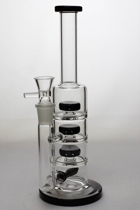 8" 3-stage shower head diffuser water bong Glass Bong ONE Black-4957