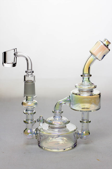 7" Metallic  Inline diffuser recycled rig with a banger- - One Wholesale