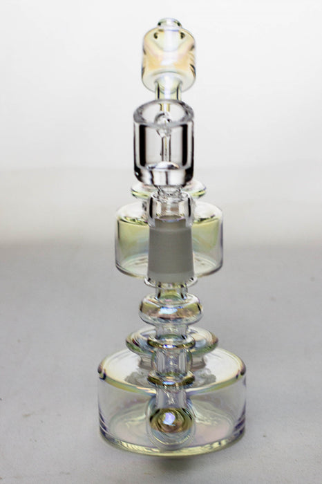 7" Metallic  Inline diffuser recycled rig with a banger- - One Wholesale