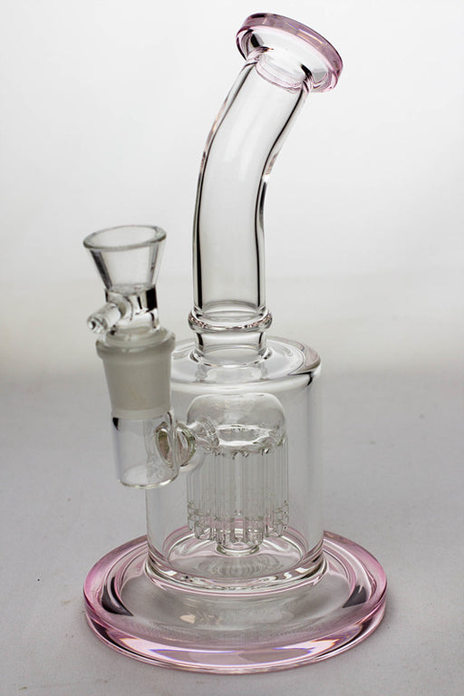 8 in. bent neck bubbler with 10-arm diffuser Glass Rig ONE Pink-4966