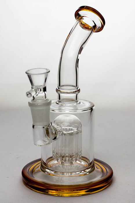 8 in. bent neck bubbler with 10-arm diffuser-Amber-4967 - One Wholesale