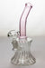 7" pattern glass bent neck bubbler with a diffuser-Pink - One Wholesale