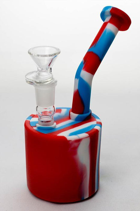 7" Detachable silicone bubbler Silicone Bong ONE RD/BL