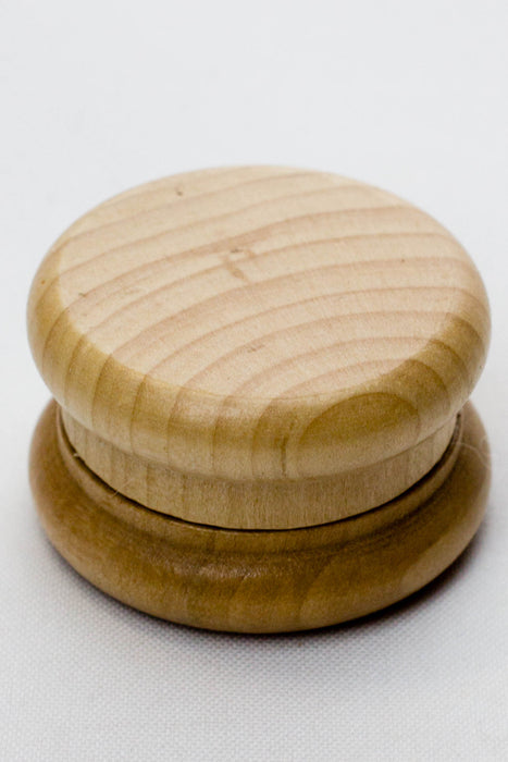 2 parts round wooden grinder in a display box- - One Wholesale
