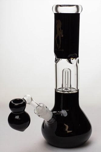 11" Volcano glass water bong with dome percolator-Black - One Wholesale