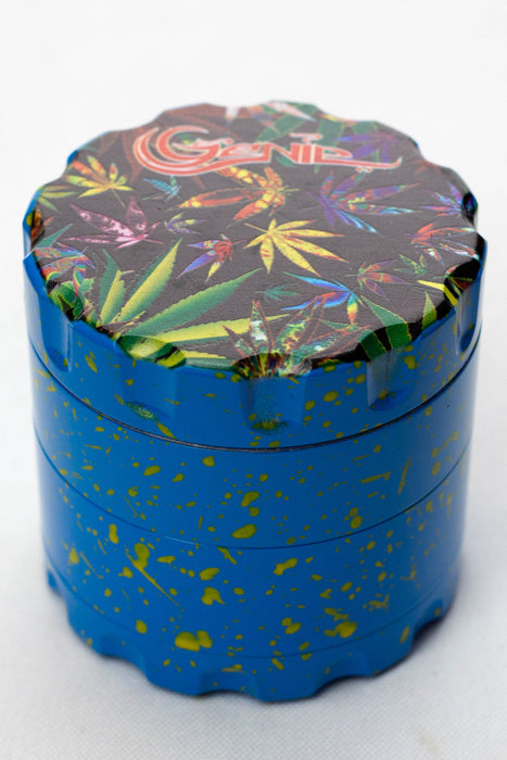 4 parts leaf printed large metal grinder-Blue - One Wholesale