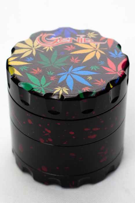 4 parts leaf printed large metal grinder-Red - One Wholesale