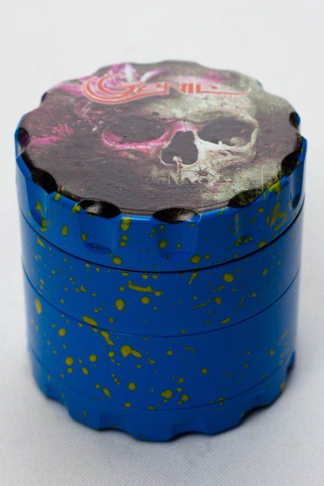 4 parts skull graphic printed large metal grinder-Blue - One Wholesale