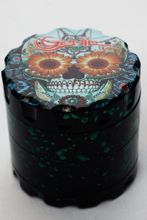 4 parts skull graphic printed large metal grinder-Green - One Wholesale