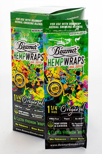 Beamer 1 1/4 SIZE vegan hemp wraps box- - One Wholesale