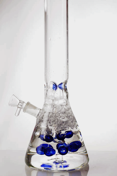 15.5" grape bunch diffuser glass water bong- - One Wholesale