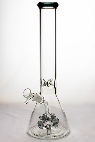 15.5" grape bunch diffuser glass water bong-Black - One Wholesale