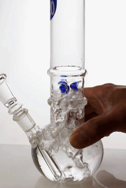 10" round base glass water pipe-420- - One Wholesale