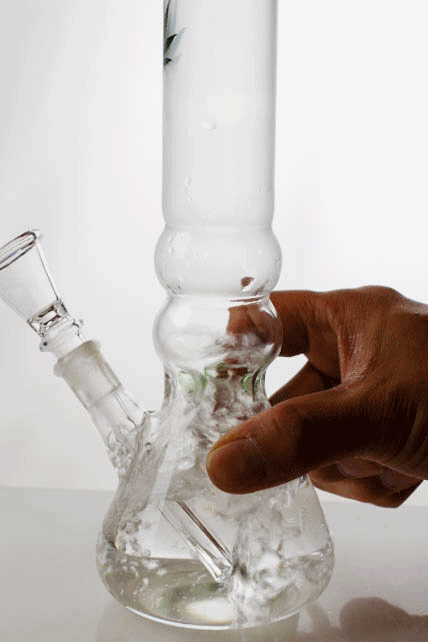 10" glass beaker water pipe - Leaf- - One Wholesale