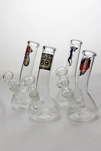 6.5 in. clear glass water bong-B - One Wholesale