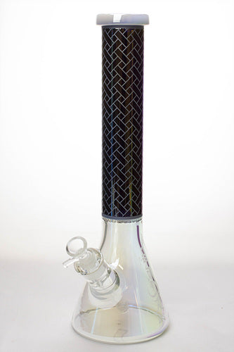 15" Genie 7mm Metallic beaker bong with honeycomb-B - One Wholesale