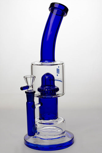 12" infyniti glass showerhead percolator glass bong-Blue - One Wholesale