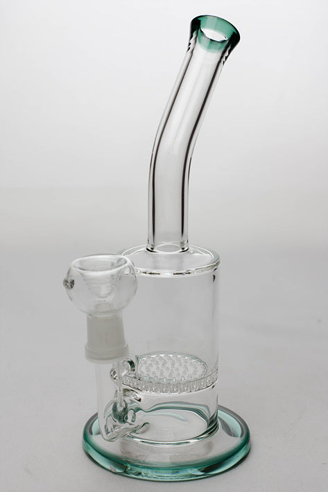 8.5 inches honeycomb flat diffused bubbler Glass Rig ONE Teal