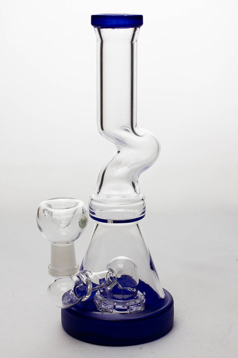 8" Zig-zag shower head diffuser bubbler Glass Rig ONE Blue