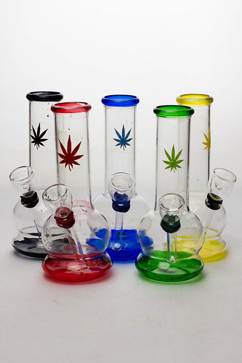 6" mini round glass water bong Glass Bong ONE
