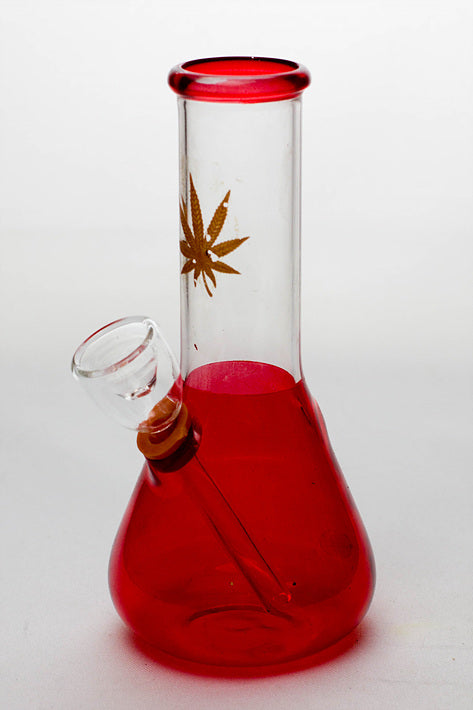 6" mini beaker glass water bong Glass Bong ONE Red