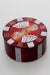 Poker Chip Herb Grinder-Red-518 - One Wholesale