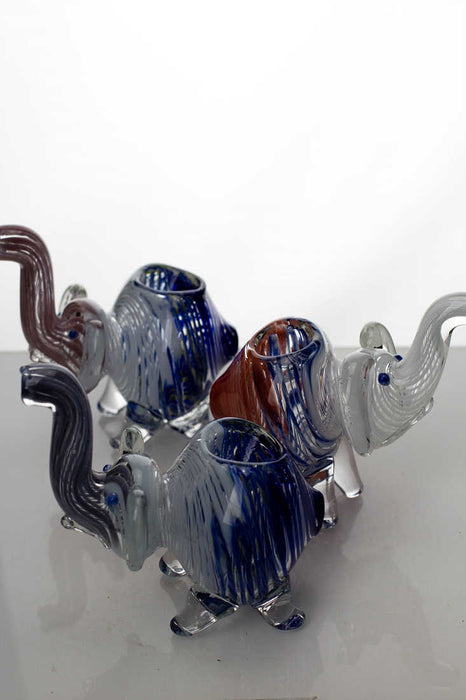 Standing elephant glass hand pipe- - One Wholesale