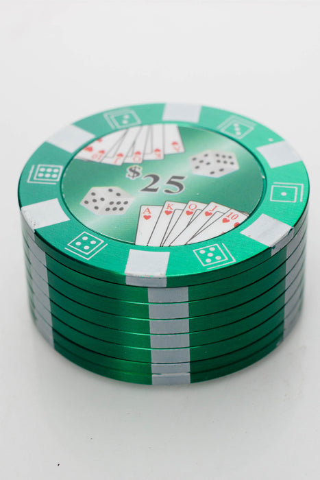 Poker Chip Herb Grinder-Green-520 - One Wholesale