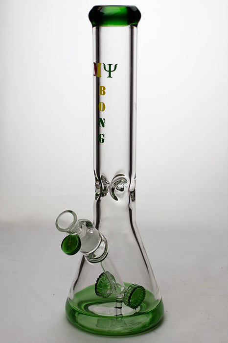 16" my bong cannon diffuser glass water bong-Green - One Wholesale