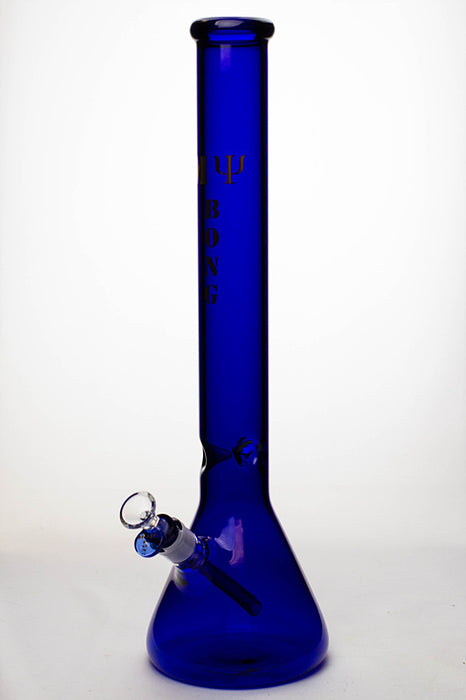 18" My bong colored glass classic beaker bong-Blue - One Wholesale