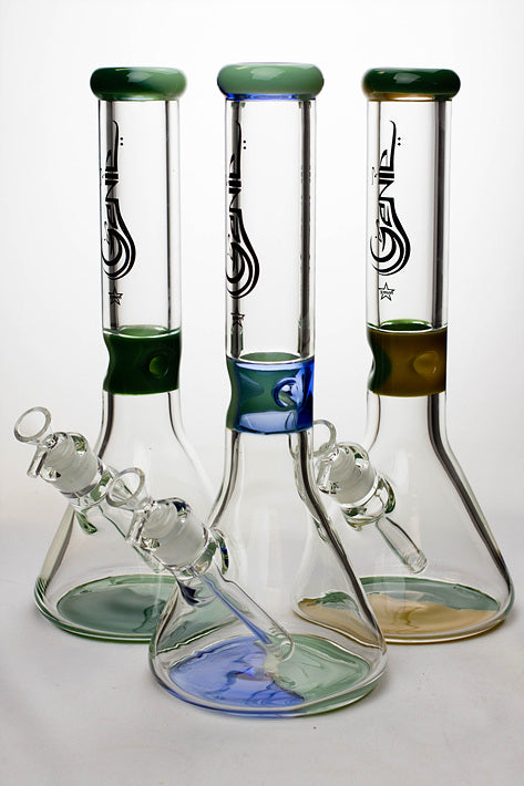 13 in. Genie 9 mm glass beaker water bong- - One Wholesale