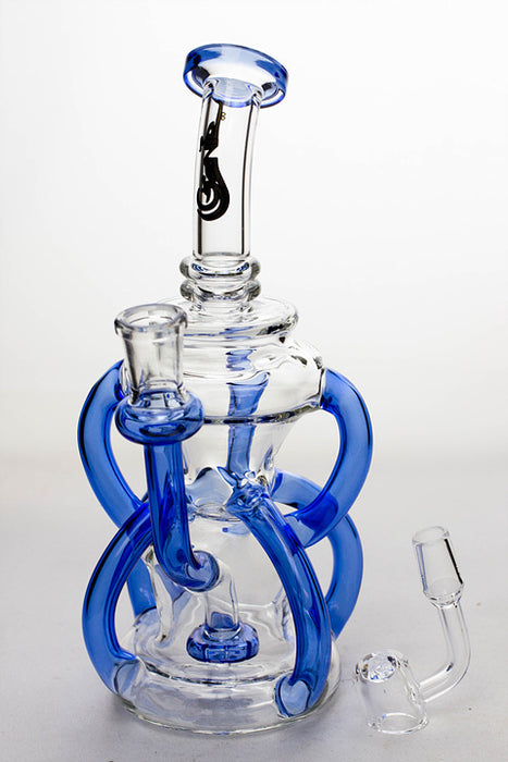 9" Seven tube and shower head diffused recycler with a banger- - One Wholesale